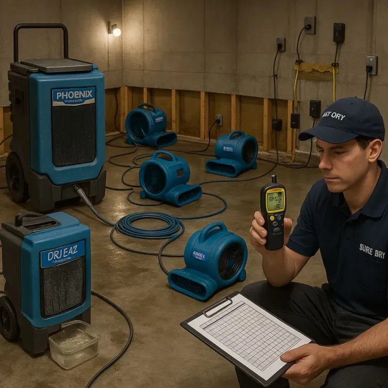Structural Drying and Dehumidification process in Pennside, PA